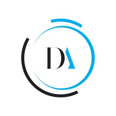 İlk Monogram Mektup DA Logo Tasarım Vektörü Şablonu. DA Harf Logosu Tasarımı