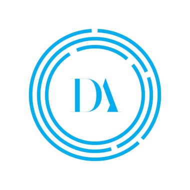 İlk Monogram Mektup DA Logo Tasarım Vektörü Şablonu. DA Harf Logosu Tasarımı