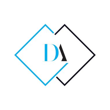 İlk Monogram Mektup DA Logo Tasarım Vektörü Şablonu. DA Harf Logosu Tasarımı