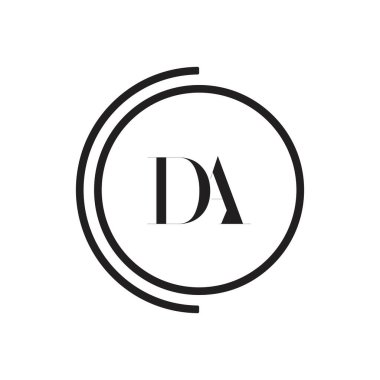 İlk Monogram Mektup DA Logo Tasarım Vektörü Şablonu. DA Harf Logosu Tasarımı