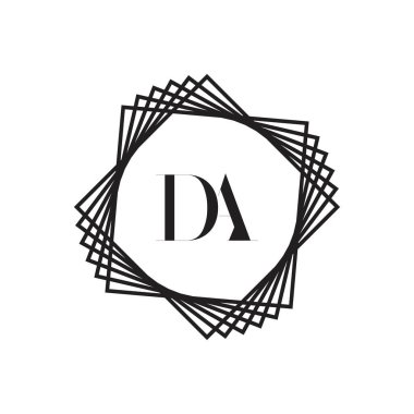 İlk Monogram Mektup DA Logo Tasarım Vektörü Şablonu. DA Harf Logosu Tasarımı