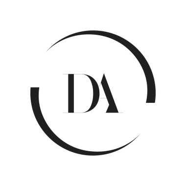 İlk Monogram Mektup DA Logo Tasarım Vektörü Şablonu. DA Harf Logosu Tasarımı