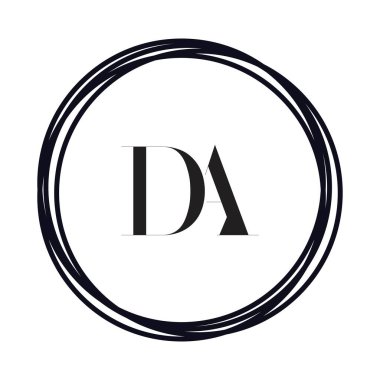 İlk Monogram Mektup DA Logo Tasarım Vektörü Şablonu. DA Harf Logosu Tasarımı