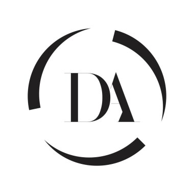 İlk Monogram Mektup DA Logo Tasarım Vektörü Şablonu. DA Harf Logosu Tasarımı