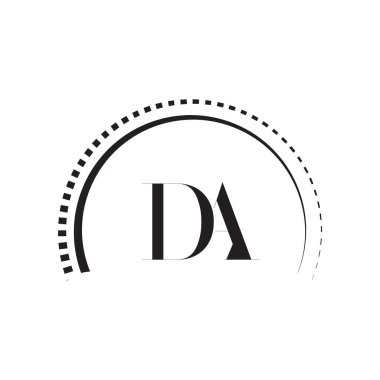 İlk Monogram Mektup DA Logo Tasarım Vektörü Şablonu. DA Harf Logosu Tasarımı