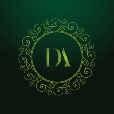 İlk Monogram Mektup DA Logo Tasarım Vektörü Şablonu. DA Harf Logosu Tasarımı