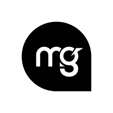 MG Harf Logosu Tasarımı. Baş harfler MG logo simgesi. Soyut harf MG M G minimal logo tasarım şablonu. Siyah renkli M G harfi tasarım vektörü. mg logosu.