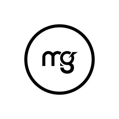 MG Harf Logosu Tasarımı. Baş harfler MG logo simgesi. Soyut harf MG M G minimal logo tasarım şablonu. Siyah renkli M G harfi tasarım vektörü. mg logosu.