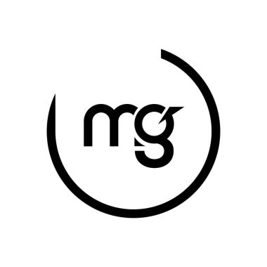 MG Harf Logosu Tasarımı. Baş harfler MG logo simgesi. Soyut harf MG M G minimal logo tasarım şablonu. Siyah renkli M G harfi tasarım vektörü. mg logosu.