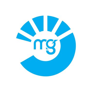 MG Harf Logosu Tasarımı. Baş harfler MG logo simgesi. Soyut harf MG M G minimal logo tasarım şablonu. Siyah renkli M G harfi tasarım vektörü. mg logosu.
