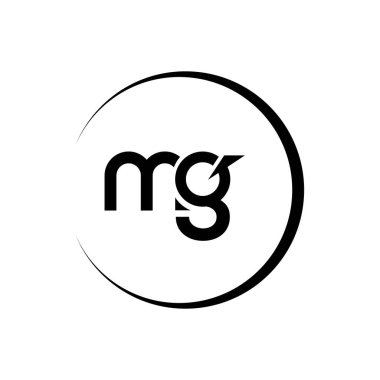 MG Harf Logosu Tasarımı. Baş harfler MG logo simgesi. Soyut harf MG M G minimal logo tasarım şablonu. Siyah renkli M G harfi tasarım vektörü. mg logosu.
