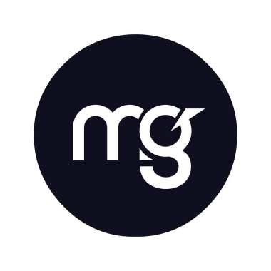 MG Harf Logosu Tasarımı. Baş harfler MG logo simgesi. Soyut harf MG M G minimal logo tasarım şablonu. Siyah renkli M G harfi tasarım vektörü. mg logosu.