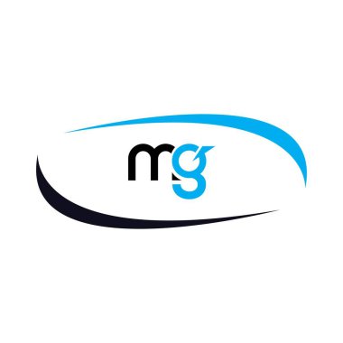 MG Harf Logosu Tasarımı. Baş harfler MG logo simgesi. Soyut harf MG M G minimal logo tasarım şablonu. Siyah renkli M G harfi tasarım vektörü. mg logosu.
