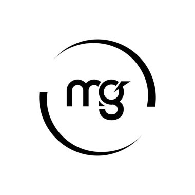 MG Harf Logosu Tasarımı. Baş harfler MG logo simgesi. Soyut harf MG M G minimal logo tasarım şablonu. Siyah renkli M G harfi tasarım vektörü. mg logosu.