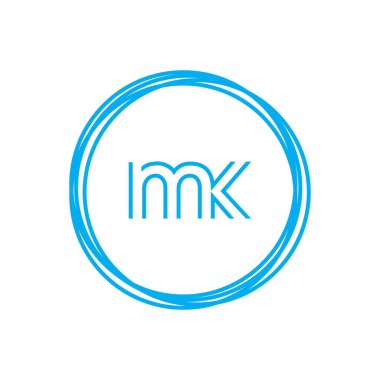MK KM soyut vektör logosu monogram şablonu