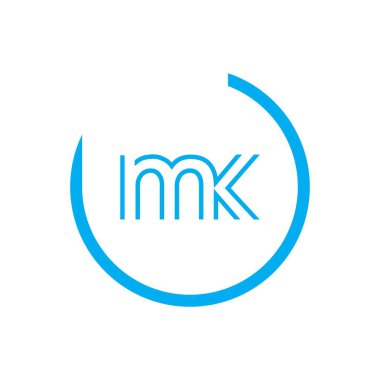 MK KM soyut vektör logosu monogram şablonu