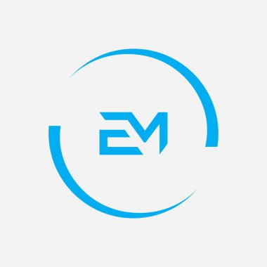 EM, ME Logo Tasarım Şablonu Vektör Grafik Damgalama Elemanı.