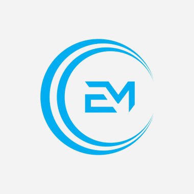 EM, ME Logo Tasarım Şablonu Vektör Grafik Damgalama Elemanı.