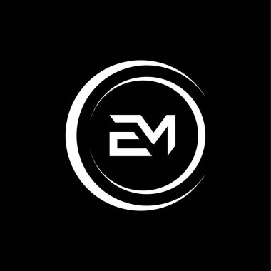 EM, ME Logo Tasarım Şablonu Vektör Grafik Damgalama Elemanı.