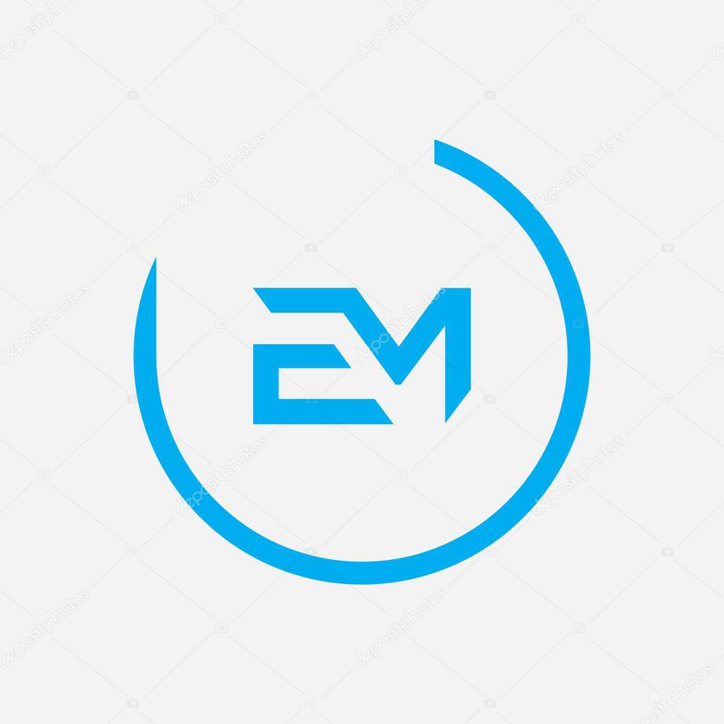 EM, ME Logo Design Template Vector Graphic Branding Element.