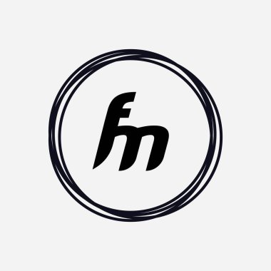 Eşsiz Monogram Harfi FM Logo Vektörü