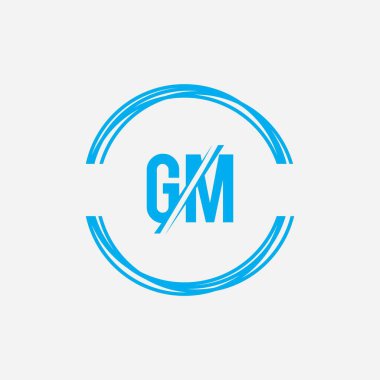 Olağanüstü profesyonel zarif trend muhteşem sanatsal siyah beyaz renk GM ilk tabanlı Alfabe simgesi logosu.