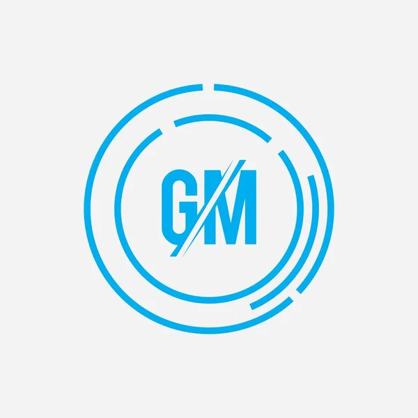 Gm monogram logo with abstract shapes in modern Vector Image