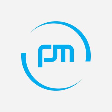 Yaratıcı modern iş tipografisi vektör şablonlu ilk başbakan mektup logosu. Creative Letter PM Logo Vektörü