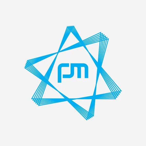 具有创意的现代商务字体矢量模板的Pm首字母标识 创意信Pm标志向量 — 图库矢量图片