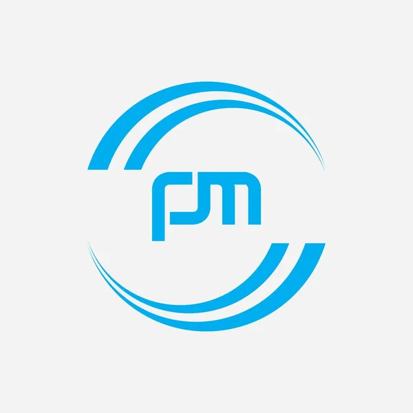 Initial PM Letter Logo with Creative Modern Business Typography