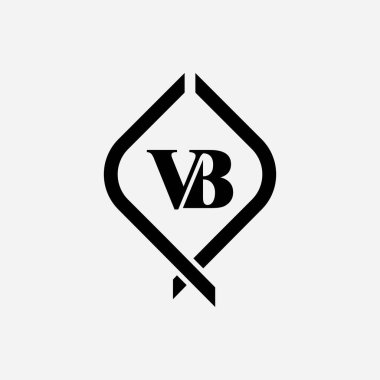 Alfabe Harfleri Baş harfleri Monogram Logosu BV, VB, B ve V