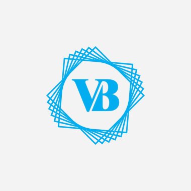 Alfabe Harfleri Baş harfleri Monogram Logosu BV, VB, B ve V