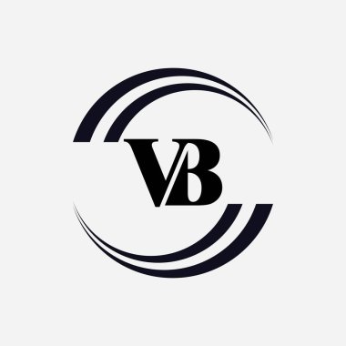 Alfabe Harfleri Baş harfleri Monogram Logosu BV, VB, B ve V
