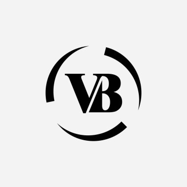 Alfabe Harfleri Baş harfleri Monogram Logosu BV, VB, B ve V