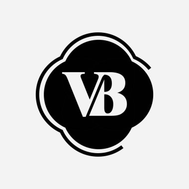 Alfabe Harfleri Baş harfleri Monogram Logosu BV, VB, B ve V