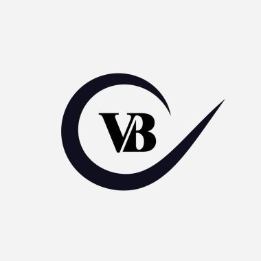 Alfabe Harfleri Baş harfleri Monogram Logosu BV, VB, B ve V