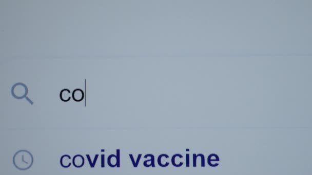 Панель Пошуку Введеними Модифікованими Словами Пандемічний Вірус Коронавірусу Грипу Або — стокове відео