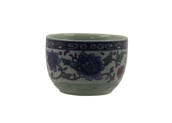 Schale Keramik Für Tee Mit Blauer Bemalung — Stockfoto