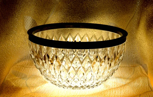 Crystal Vase Silver Rim — Stock Photo, Image