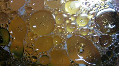 Işık ve yağ renkli baloncuklu özet