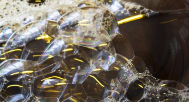 Soyut kabarcıklar renkli makro sabun