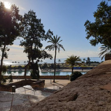 Palma de Mallorca 'daki deniz parkı manzarası