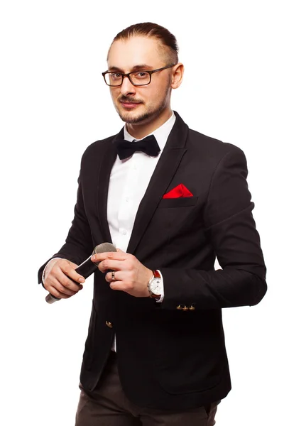 Beyaz arka planda oyunculuk adam