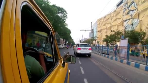 Їдь Таксі Калькутті Індія — стокове відео