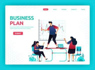 Planlanan iş büyümesi, analiz ve gelişimin temsilcisi. Ofiste çalışanlarla toplantılar ve konferanslar. Pankart, el ilanı, broşür, kapak, dergi, baskı için grafik tasarım şablonu