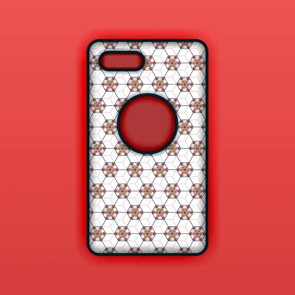 Pink Mobile Phone Mockup Template Abstract Illustration Geometric Hexagon Seamless — Stock Vector