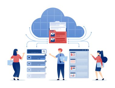 Veri dosyaları ve dijital çalışma alanı için bulut ağ dizini düzenleyici