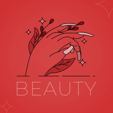 Basit, temiz ve modern manikür stüdyosu güzellik sektörü logosu.