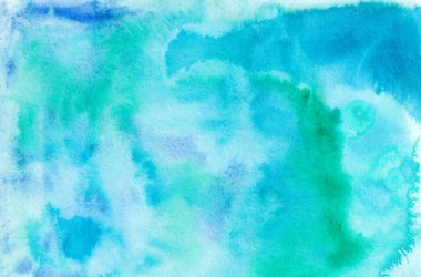 El çizimi suluboya soyut mavi arkaplan