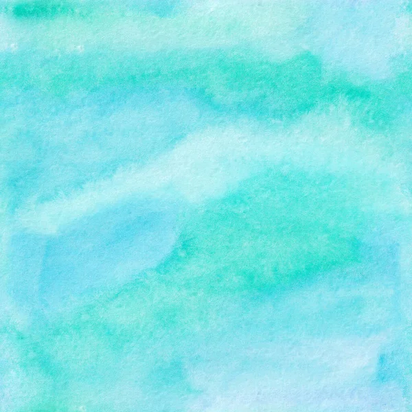 Handgetekende aquarel abstracte textuur azuurblauw naadloos patroon — Stockfoto